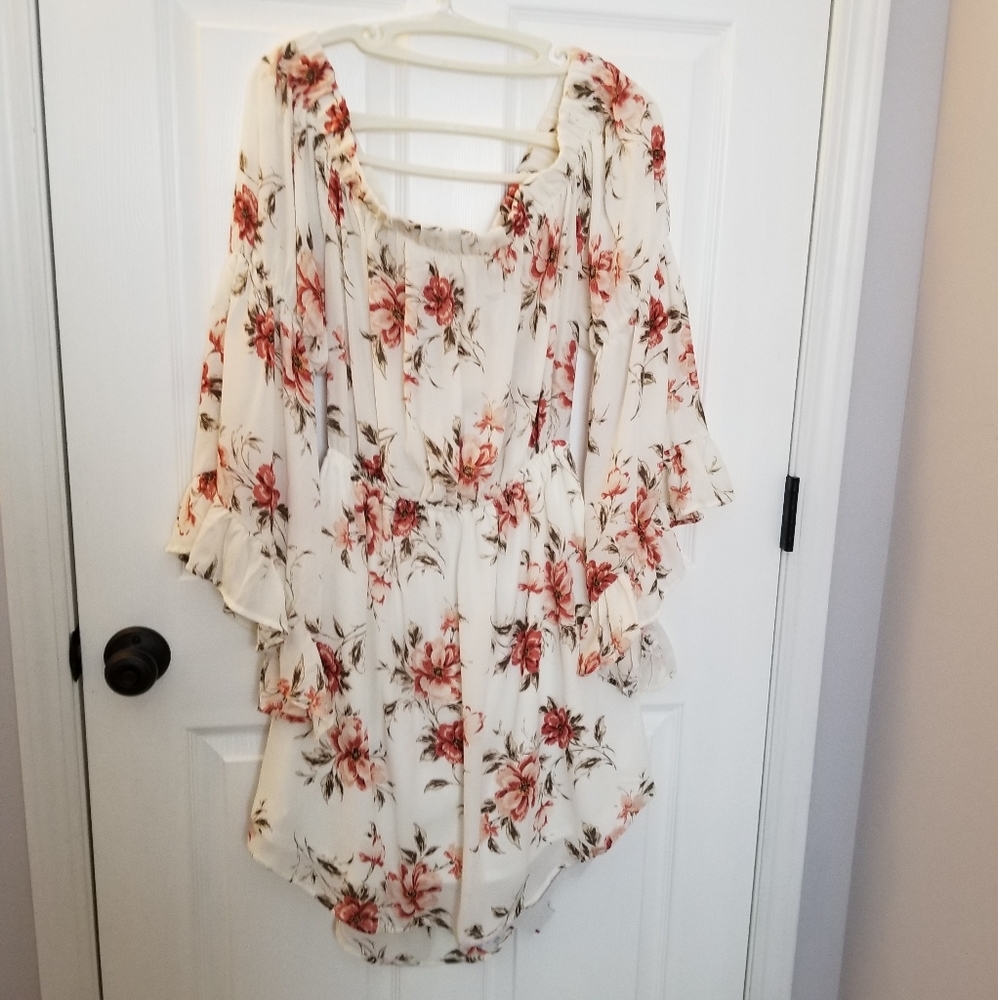 Love J Cream with flowers off the shoulders  NWT